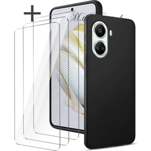 M.TK Moveteck Huawei Nova 10 Se Uyumlu Kılıf Soft Yumuşak Silikon + 9h Ekran Koruyucu Set Kamera Lens Çevresi Korumalı Kapak