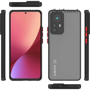 M.TK Moveteck Xiaomi Mi 12 Lite Uyumlu Kılıf Kamera Lens Korumalı Arkası Mat Buzlu Silikon Tuşları Renkli Ultra Ince Military