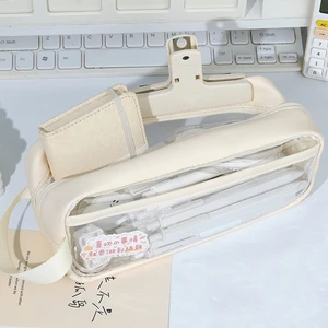 Shanxiu Store Sevimli Stil Kalem Kutusu Çantası Büyük Kapasiteli Şeffaf Kalem Çantası (Yurt Dışından)