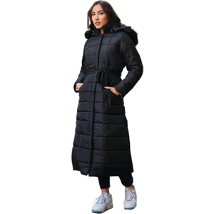 Günlük Kışlık Tam Boy Şişme Kadın Mont BT180SIYAH5
