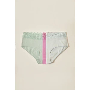 Kadın Pamuklu 3lü Paket Dantelli Külot