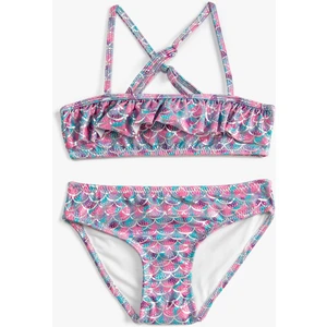 Bikini Takımı Fırfırlı İnce Askılı