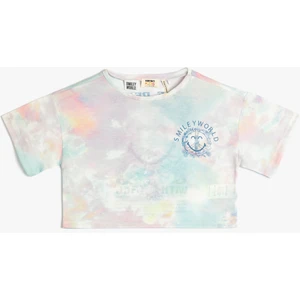Arkası Baskılı SmileyWorld® Tişört Lisanslı Batik Desenli