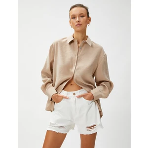 Sırt Detaylı Modal Gömlek Uzun Kollu