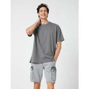 Kot Şort Kargo Cep Detaylı Düğmeli