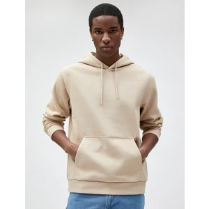 Basic Kapşonlu Sweat Cep Detaylı Uzun Kollu