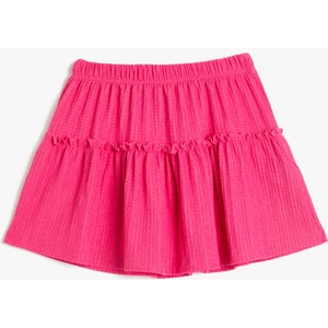 Mini Etek Katlı Beli Lastikli
