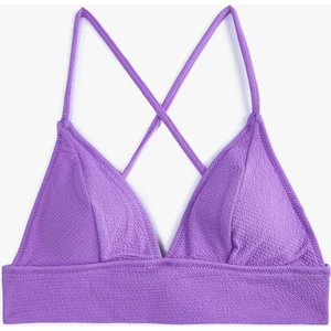 Bikini Üstü Bralet Çapraz Askılı Kaplı Dokulu