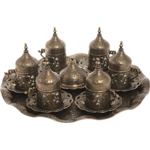 Saray Ottoman Osmanlı Kahve Takımı Lale Yeşil