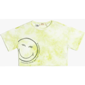 Oversize SmileyWorld® Tişört Lisanslı Batik Desenli