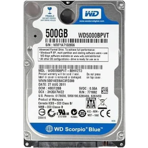 Wd 2.5 Inc 500GB 5000BPVT 5400RPM 8mb Sata2 HDD