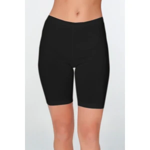 Çift Kaplan Kadın Elastanlı Uzun Siyah Şort 611