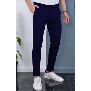 Mero Life Erkek Lacivert Italyan Kesim Slim Fit Kaliteli Esnek Likralı Bilek Boy Kumaş Pantolon