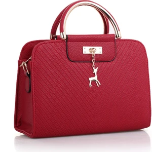 Kadın Çantası Yeni 2023 Moda Kabartmalı Çanta Basit Geyik Gelin Çantası Tek Omuz Messenger Çanta (Yurt Dışından)