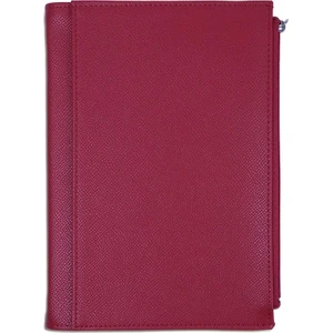 Victorias Journals Victorias Zipco Yumuşak Koruyuculu Fermuarlı Cepli Çizgili Blok Not Defteri 14X20 cm Fuşya