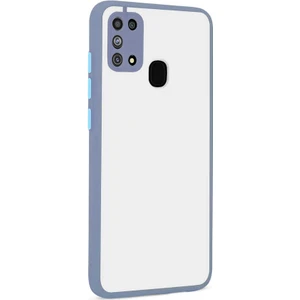 Heptek İletişim Samsung Galaxy M31 Kılıf Mat Parmak Izi Yapmaz Kamera Korumalı Renkli Tuşlu Sert Silikon Kapak (Hux)