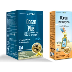 Ocean Plus 50 Kapsül + Ocean Balık Yağı Portakal Aomalı Şurup