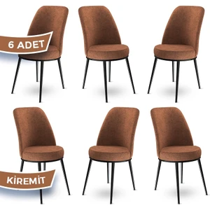 Concept Dexa Serisi Üst Kalite Mutfak Sandalyesi Metal Siyah Iskeletli 6 Adet  Sandalye