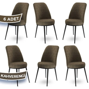Concept Dexa Serisi Üst Kalite Mutfak Sandalyesi Metal Siyah Iskeletli 6 Adet  Sandalye