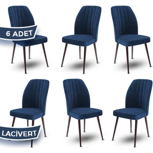 Concept Platinum Serisi Üst Kalite Mutfak Sandalyesi Metal Kahverengi Iskeletli 6 Adet Sandalye