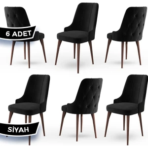 Concept Maya  Serisi  Babyface Ithal Kumaş Sandalye Ceviz Gürgen Ayak 6 Adet Sandalye