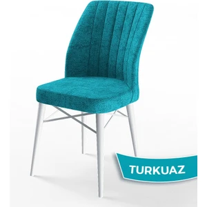 Concept Flex Serisi,  Üst Kalite Mutfak Sandalyesi Gürgen Beyaz Ahşap Ayak 4 Adet Sandalye