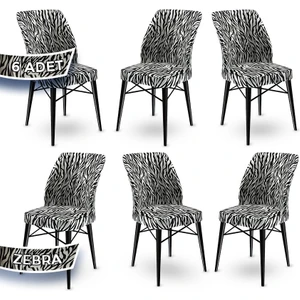 Concept Flex Serisi Üst Kalite Mutfak Sandalyesi Gürgen Ceviz Ahşap Ayak 6 Adet Sandalye