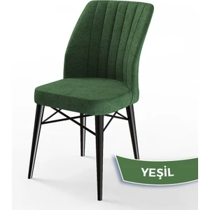 Concept Flex Serisi,  Üst Kalite Mutfak Sandalyesi  Gürgen Siyah Ahşap Ayak 4 Adet Sandalye
