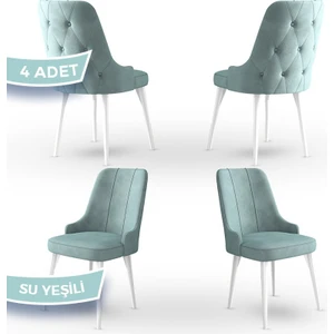 Concept Maya Serisi,  Babyface Ithal Kumaş Sandalye Beyaz Gürgen Ayak 4 Adet