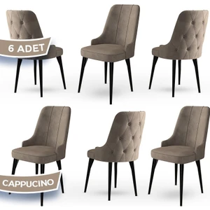 Concept Maya Serisi  Babyface Ithal Kumaş Sandalye Siyah Gürgen Ayak 6 Adet Sandalye