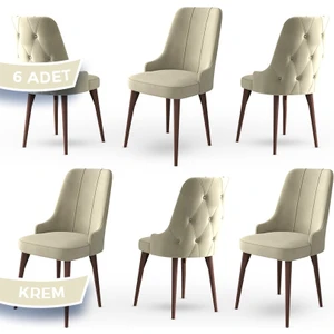 Concept Maya  Serisi  Babyface Ithal Kumaş Sandalye Ceviz Gürgen Ayak 6 Adet Sandalye