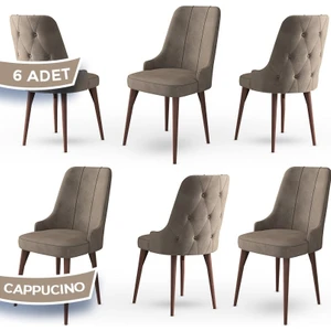 Concept Maya  Serisi  Babyface Ithal Kumaş Sandalye Ceviz Gürgen Ayak 6 Adet Sandalye