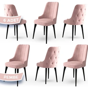 Concept Maya  Serisi  Babyface Ithal Kumaş Sandalye Ceviz Gürgen Ayak 6 Adet Sandalye