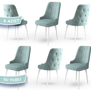 Concept Maya Serisi,  Babyface Ithal Kumaş Sandalye Beyaz Gürgen Ayak 6 Adet
