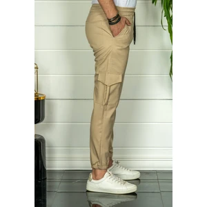 Erkek Bej Relaxed Fit Kargo Cep Pantolon