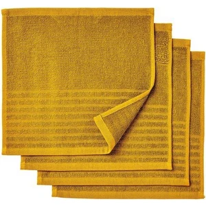 4 Adet Banyo-Mutfak El Havlusu Hardal Sarı 30X30 Cm, 4 Lü