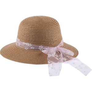 Soft and Baby Kız Çocuk Hasır Şapka 3-10 Yaş Fiyonklu