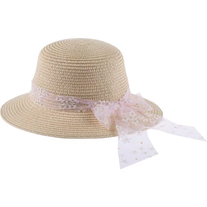 Soft and Baby Kız Çocuk Hasır Şapka 3-10 Yaş Fiyonklu