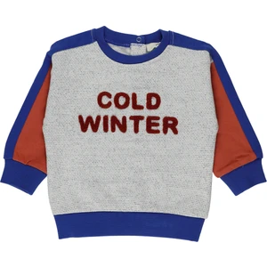 Erkek Bebek Kabartma Yazı Detaylı Sweatshirt