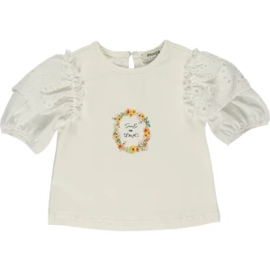 Kız Bebek Kolları Dantel Detaylı T-Shirt