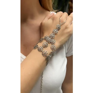 Kutcha Accessories Kutcha Çiçek Desenli Tasarım Şahmeran,el Aksesuarı,el Takısı
