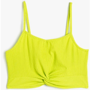 Crop Üst Ince Askılı Dar Kalıp Dokulu