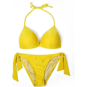 Kadın Üçgen Yarım Dolgulu Hardal Bikini Takımı