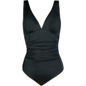 Kadın Drapeli Toparlayıcı Siyah Mayo