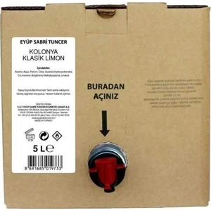 Eyüp Sabri Tuncer Klasik Limon Kolonyası 5 Litre Bag In Box