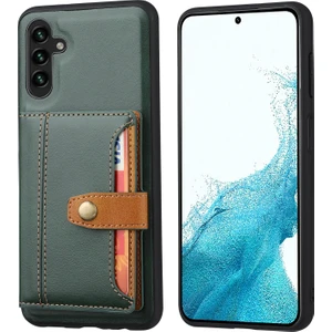 Samsung Galaxy A54 Için 5g Bump Düzeltili Buzağı Dokusu Telefon Kılıf Yuvaları Kickstand Pu Deri Kaplamalı Tpu Koruyucu Arka Kapak (Yurt Dışından)