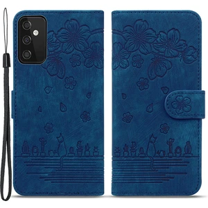 Samsung Galaxy A54 Için 5g Pu Deri Cüzdan Kılıfı Baskılı Kedi Çiçek Telefon Stand Kapağı Kayış (Yurt Dışından)