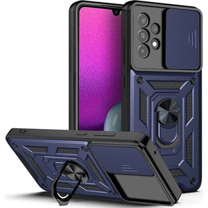 Samsung Galaxy A33 5g Için Sert Pc Yumuşak Tpu Slayt Lens Koruması Koruma Kickstand ile Kırık Dayanıklı Kapak (Yurt Dışından)