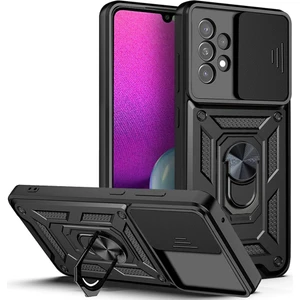 Samsung Galaxy A33 5g Için Sert Pc Yumuşak Tpu Slayt Lens Koruması Koruma Kickstand ile Kırık Dayanıklı Kapak (Yurt Dışından)