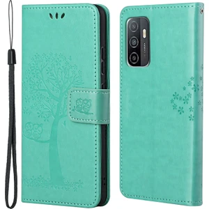 Baykuş Ağacı Baskılı Tasarım Pu Deri Flip Folio Kasa Cüzdan Stand Koruyucu Kapak Samsung Galaxy A33 5g (Yurt Dışından)